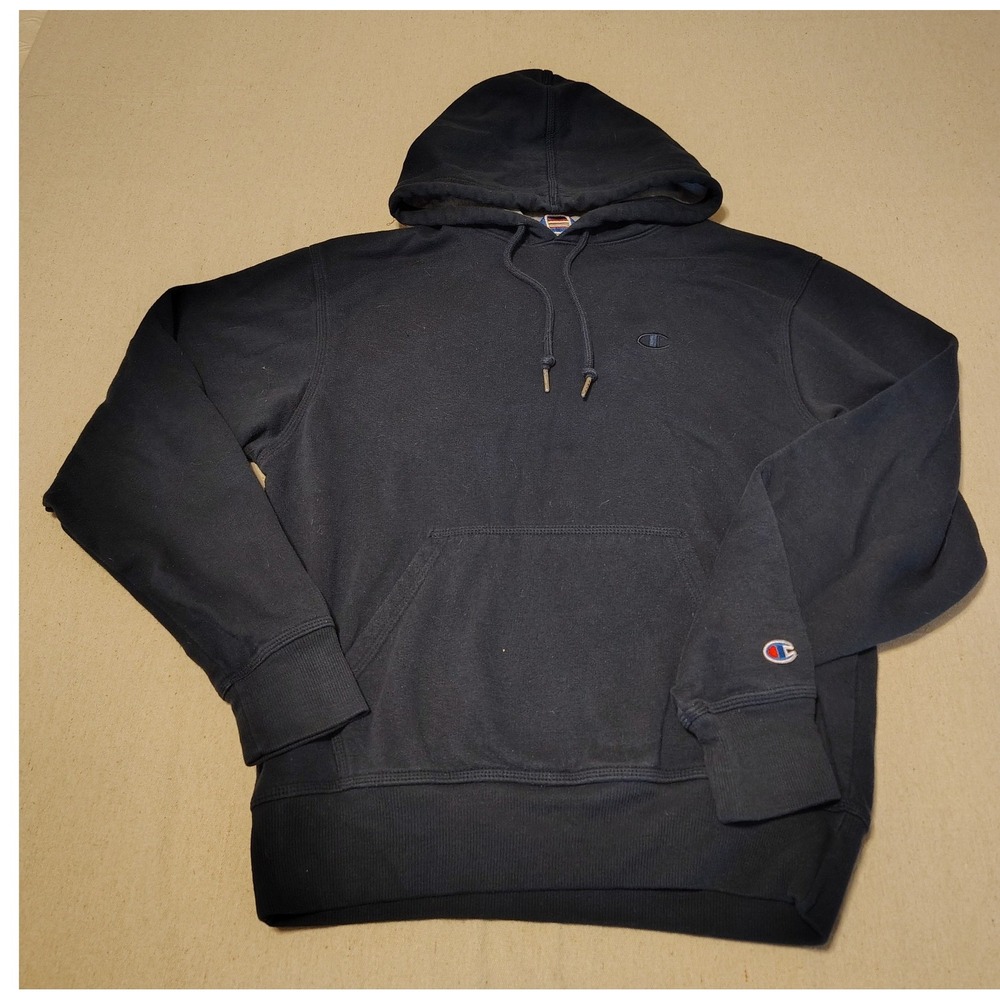 Champion Mens Authentic Athleticwear Pullover Hoodie Black Small C Logo Sweat